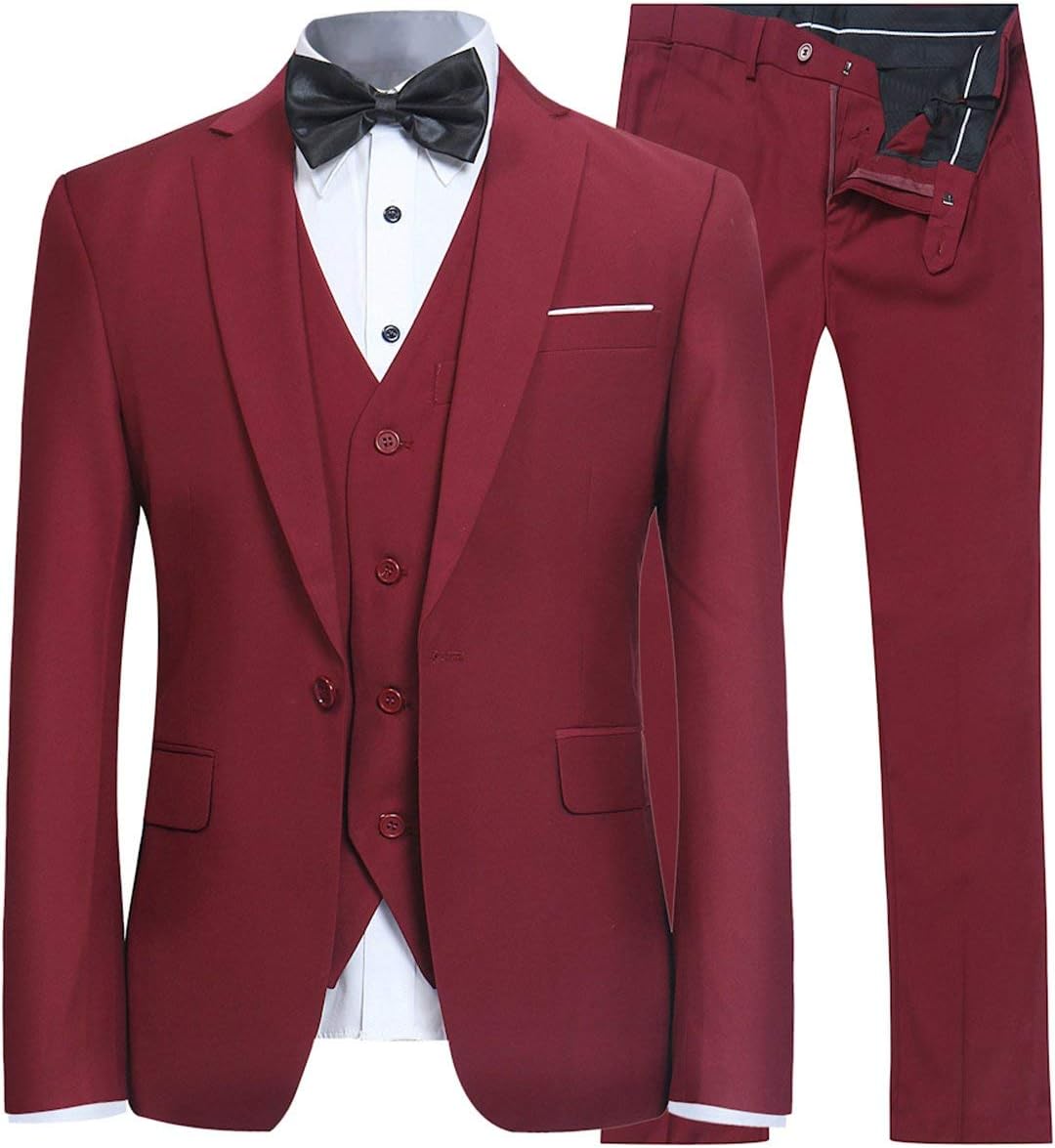 YFFUSHI Men's 3 Piece Suit Set for Business, Wedding, Prom
