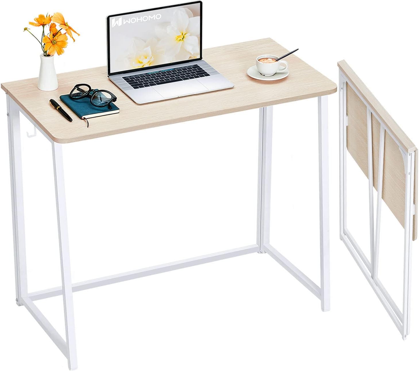 WOHOMO Folding Desk for Small Spaces - Easy Assembly & Portable