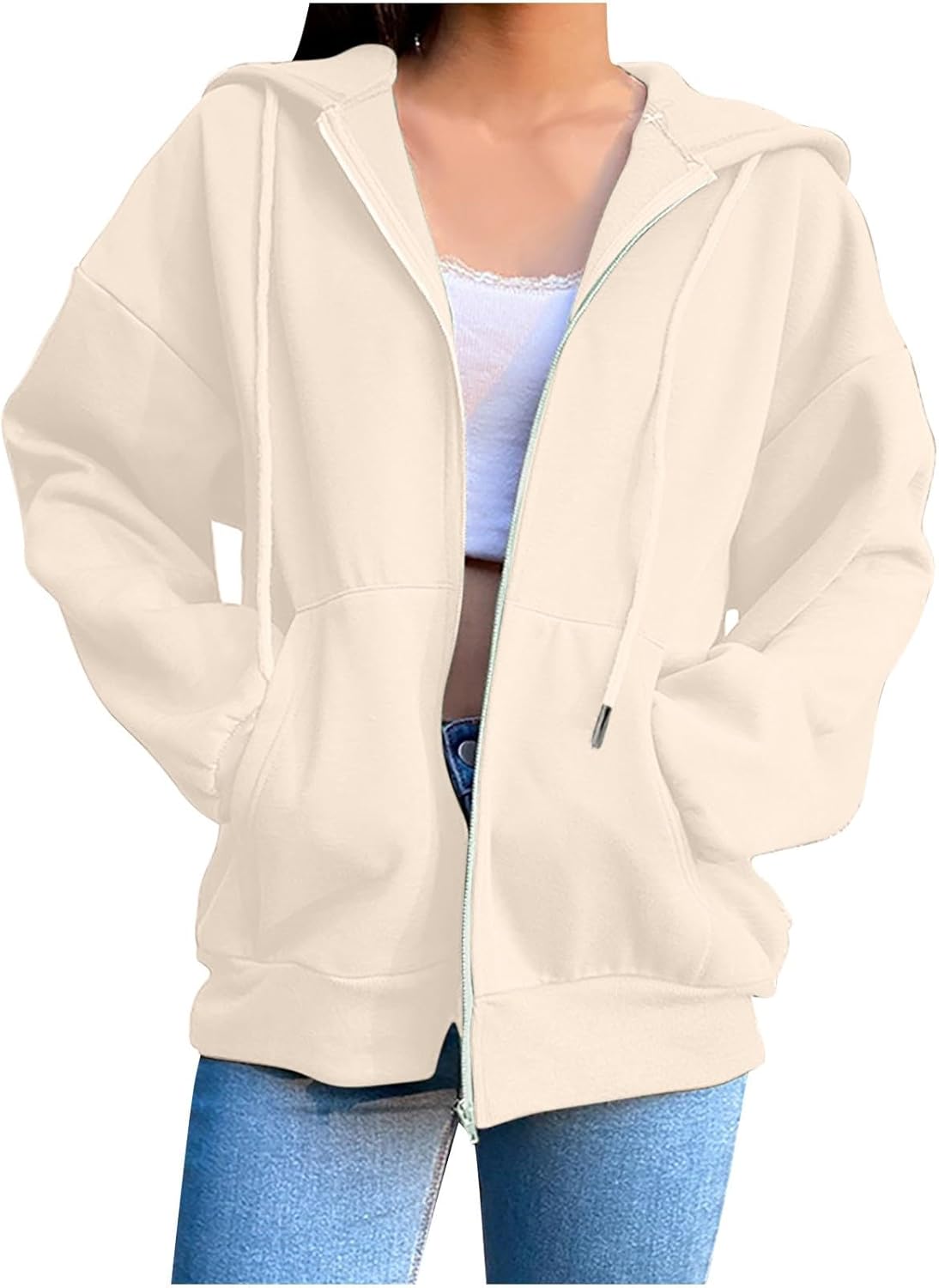 Cozy Fall Hoodie: Fleece Zip-Up with Pockets