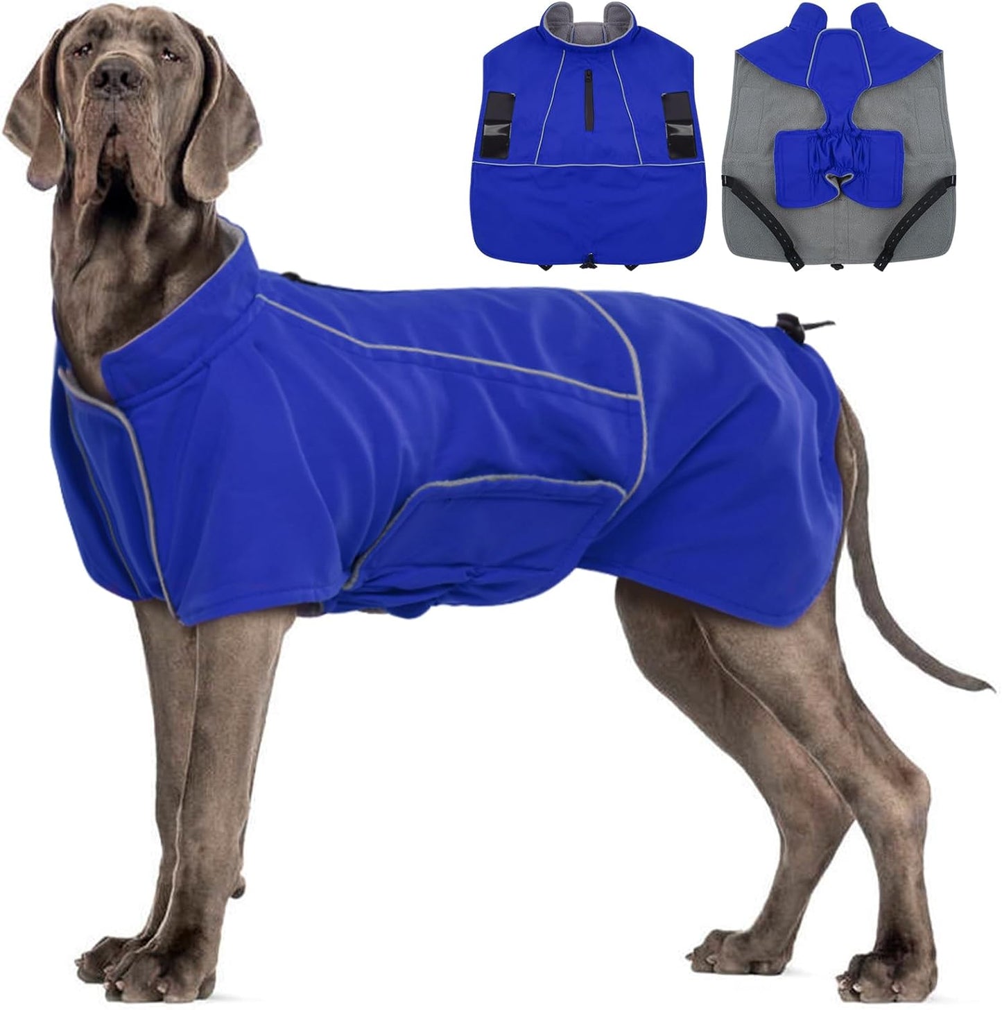 MIGOHI Dog Jacket for Large Dogs - Reflective Fleece Coat