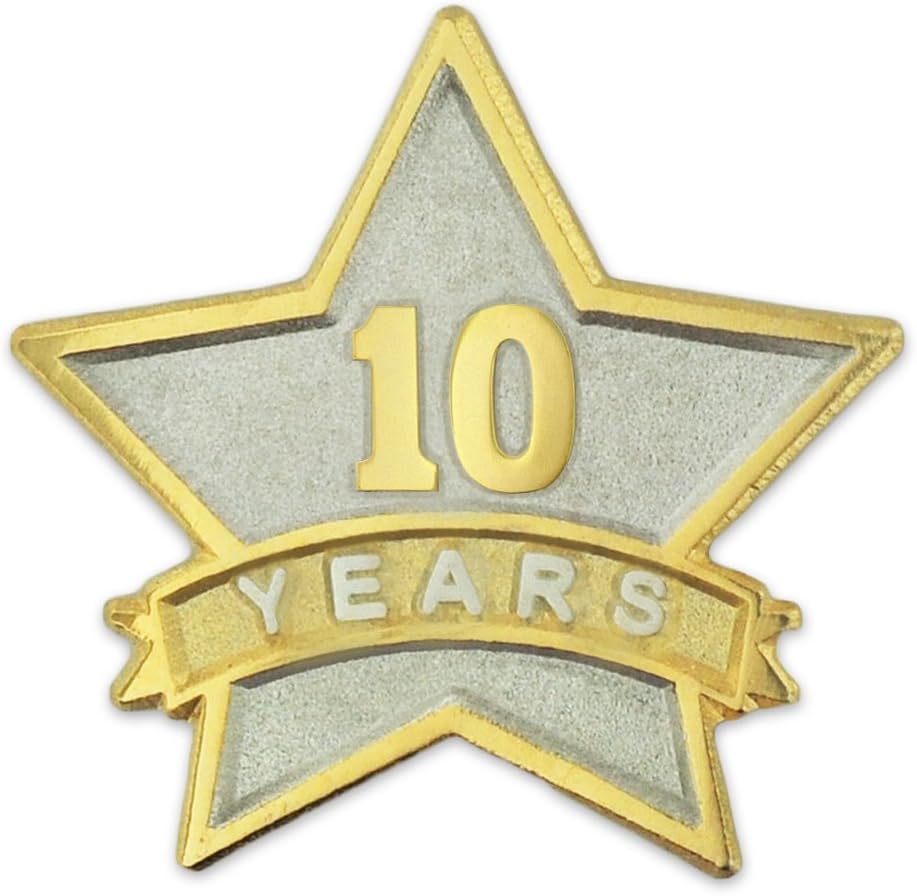 PinMart Year Service Award STAR Lapel Pin for Employee Loyalty