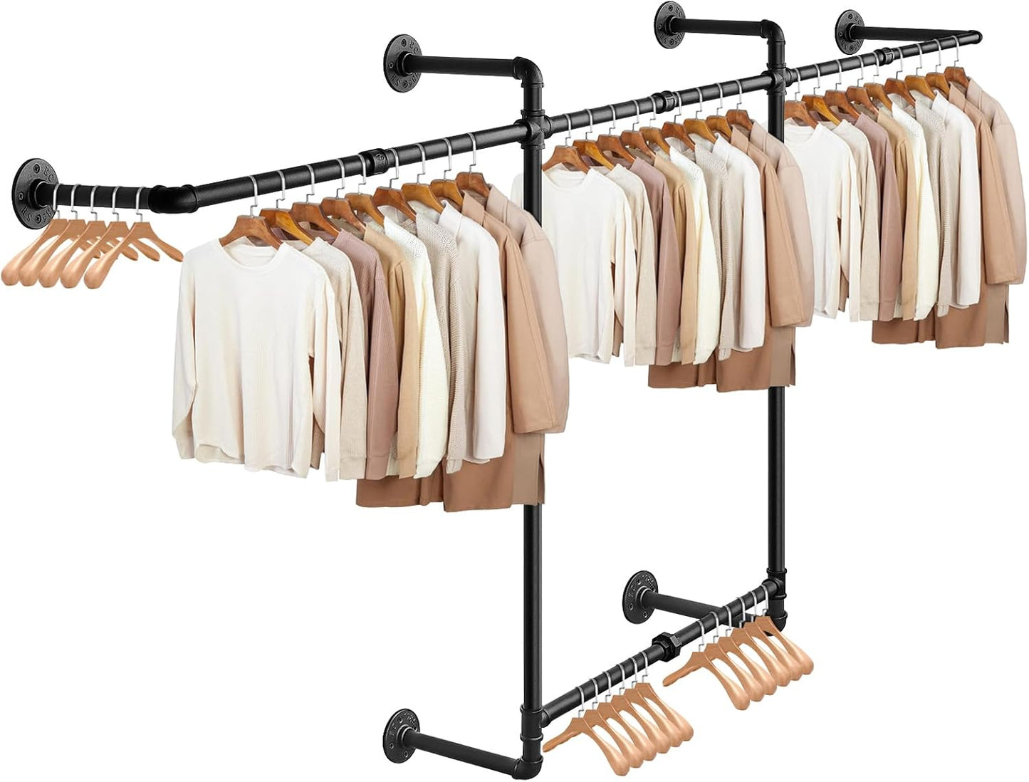Livabber Industrial Pipe Clothes Rack for Space Saving Storage