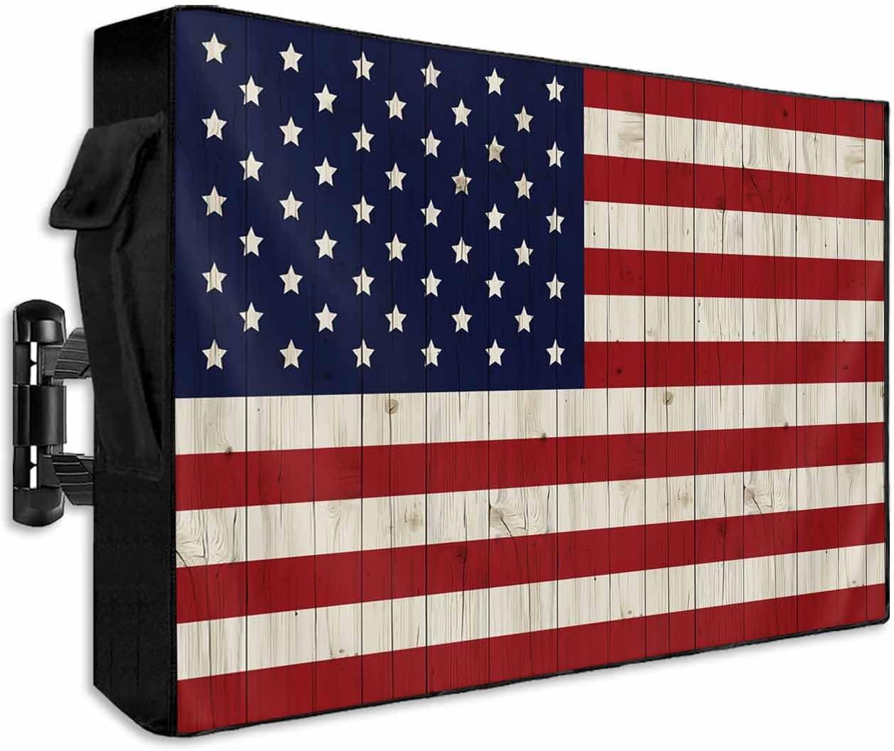 Outdoor TV Cover for 30 to 32 Inch Flat Screens with American Flag