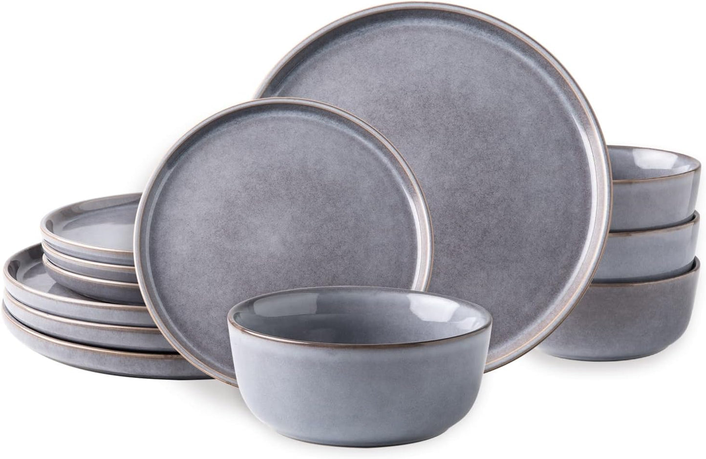AmorArc Stoneware Dinnerware Set - Unique Reactive Glaze Plates