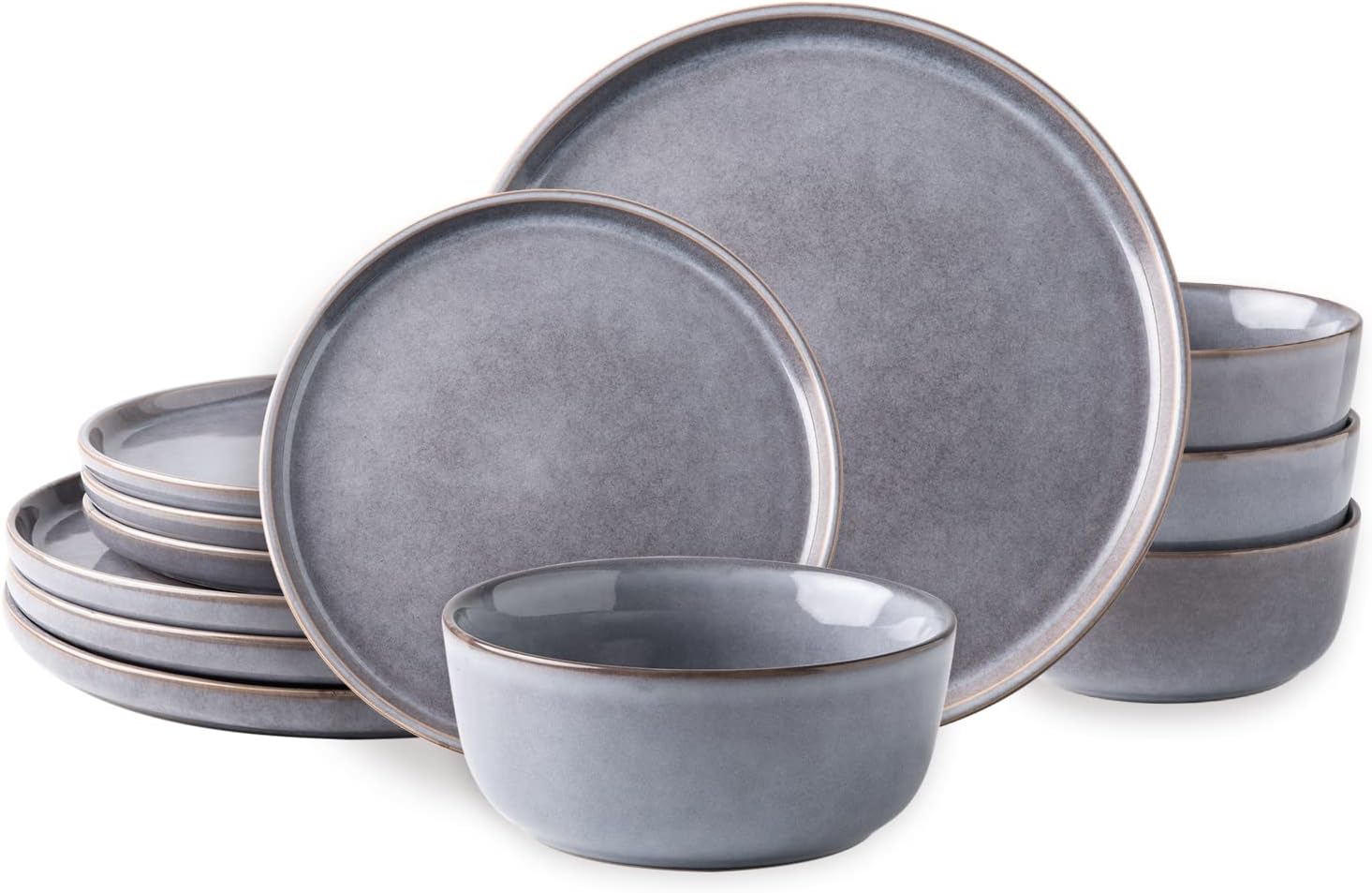 AmorArc Stoneware Dinnerware Set - Unique Reactive Glaze Plates