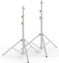 9.2 FT Stainless Steel Light Stand Photography 2-Pack - Heavy Duty