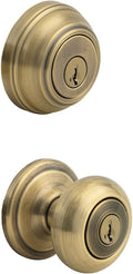 Kwikset Juno Keyed Entry and Deadbolt Combo Pack - Durable Antique
