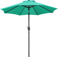 9FT Patio Umbrella with Crank & Tilt - Turquoise Shade
