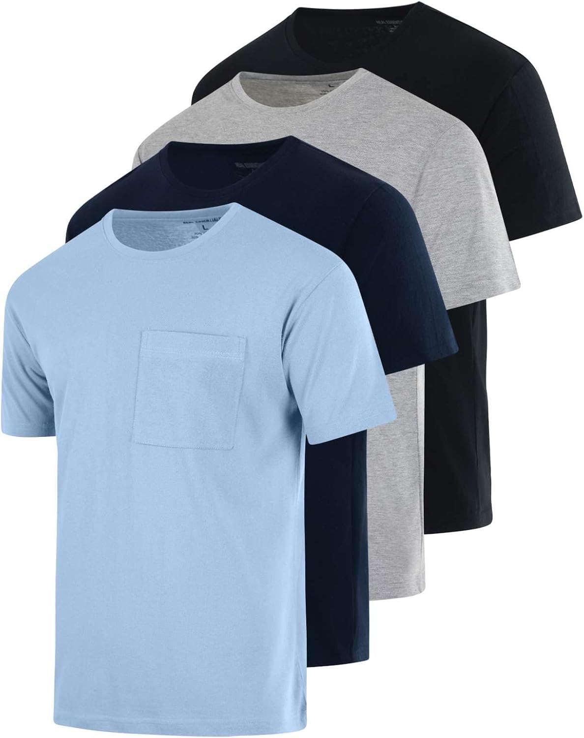 Real Essentials Men's Cotton Performance Short Sleeve Pocket Tee
