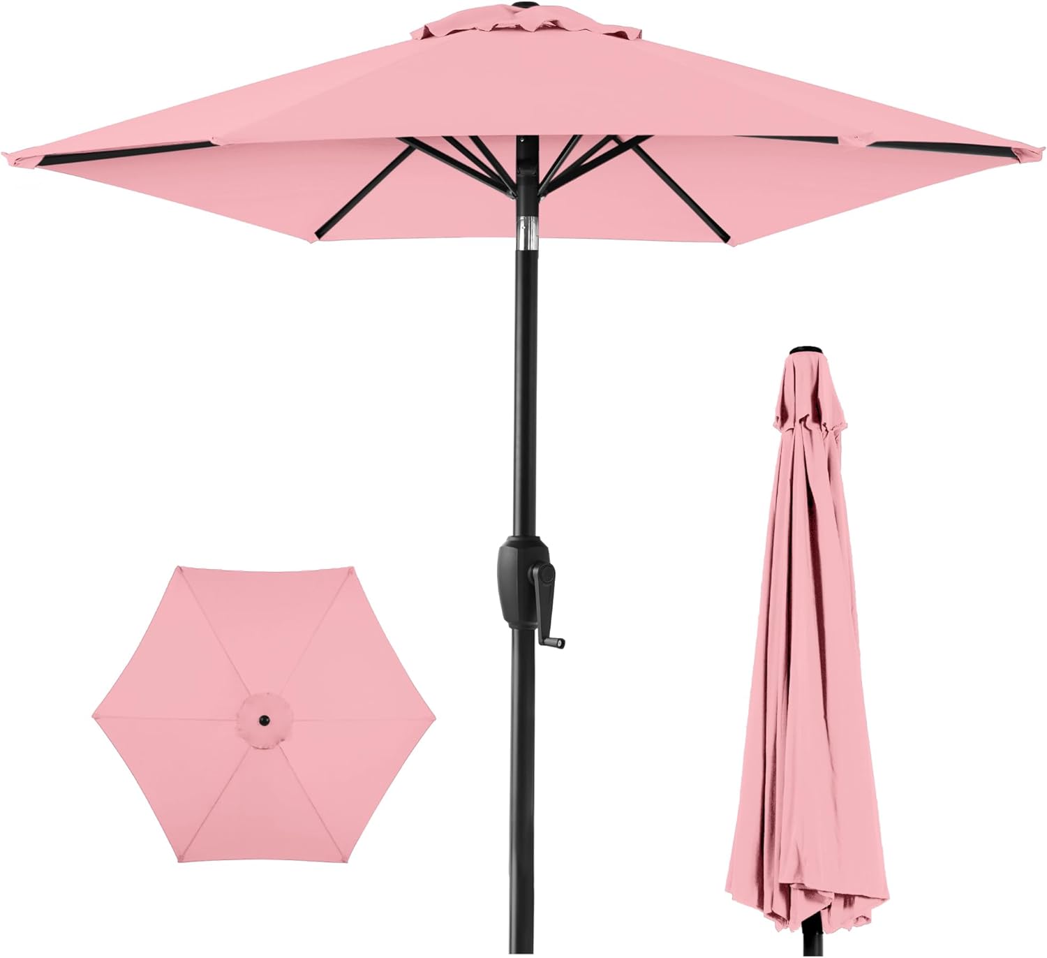 7.5ft Heavy-Duty Round Outdoor Market Table Umbrella - Carnation