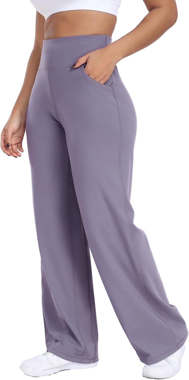 Wide Leg Pants for Women - High-Waisted Yoga Work Dress Pants
