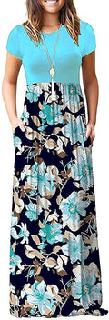 Women Short Sleeve Loose Plain Maxi Dress - Soft Rayon Blend