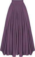 Women Casual Maxi Skirt Flowy Bohemian Renaissance - Flattering A-line