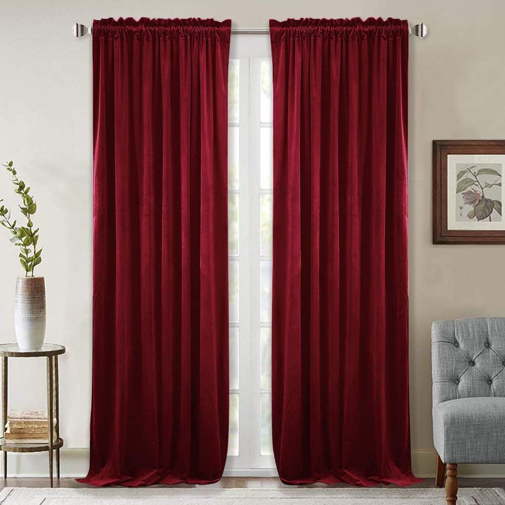 StangH Christmas Red Velvet Curtains for Luxurious Home Decor