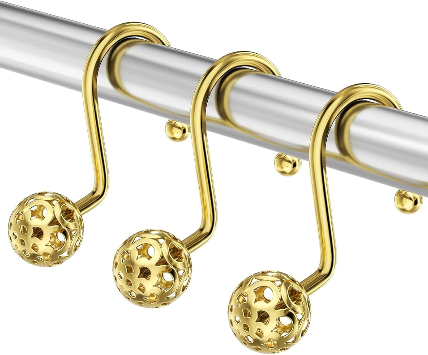 Rust-Proof Bow Shower Curtain Hooks - Set of 12