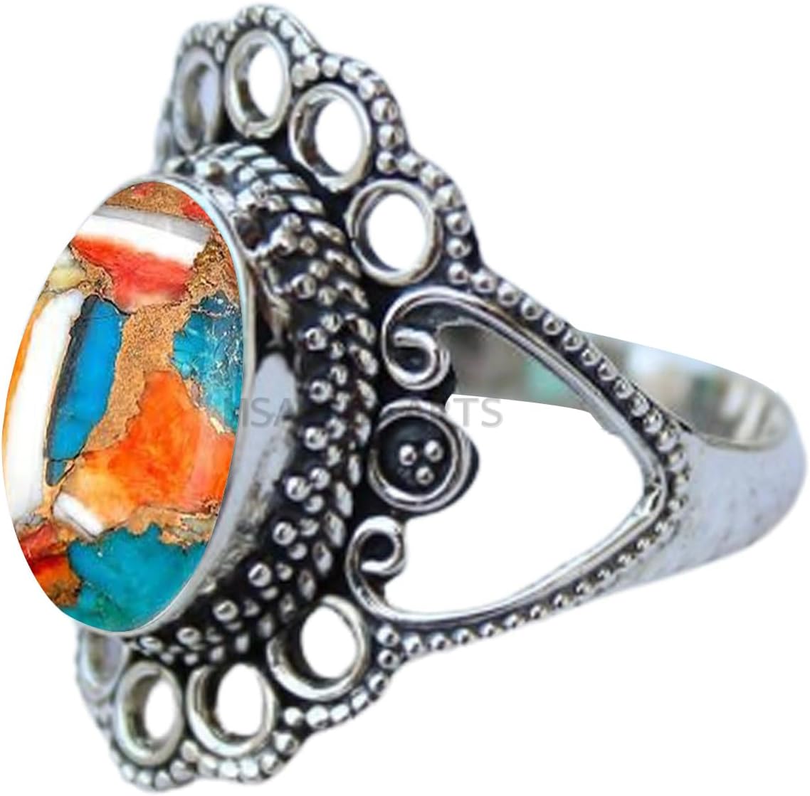 Solid 925 Sterling Silver Ring with Genuine Black Onyx Gemstone