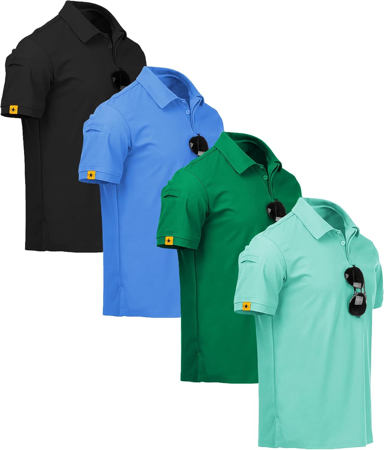 ZITY 4 Pack Mens Polo Shirt for Sports, Golf, and Tennis