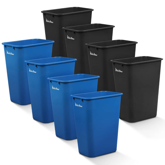 10 Gallon Trash Can Set of 8 for Kitchen Bathroom Office Use