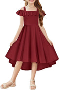 Girls Off Shoulder Midi Swing Dress with Pockets - Summer Casual