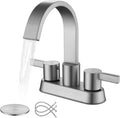 2 Handle Bathroom Faucets 3 Hole Brushed Nickel - Modern Waterfall