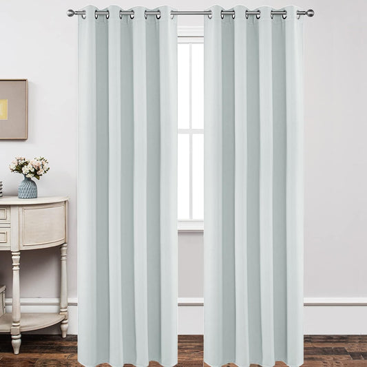 Joydeco White Curtains 120 Inches Long for Living Room & Bedroom