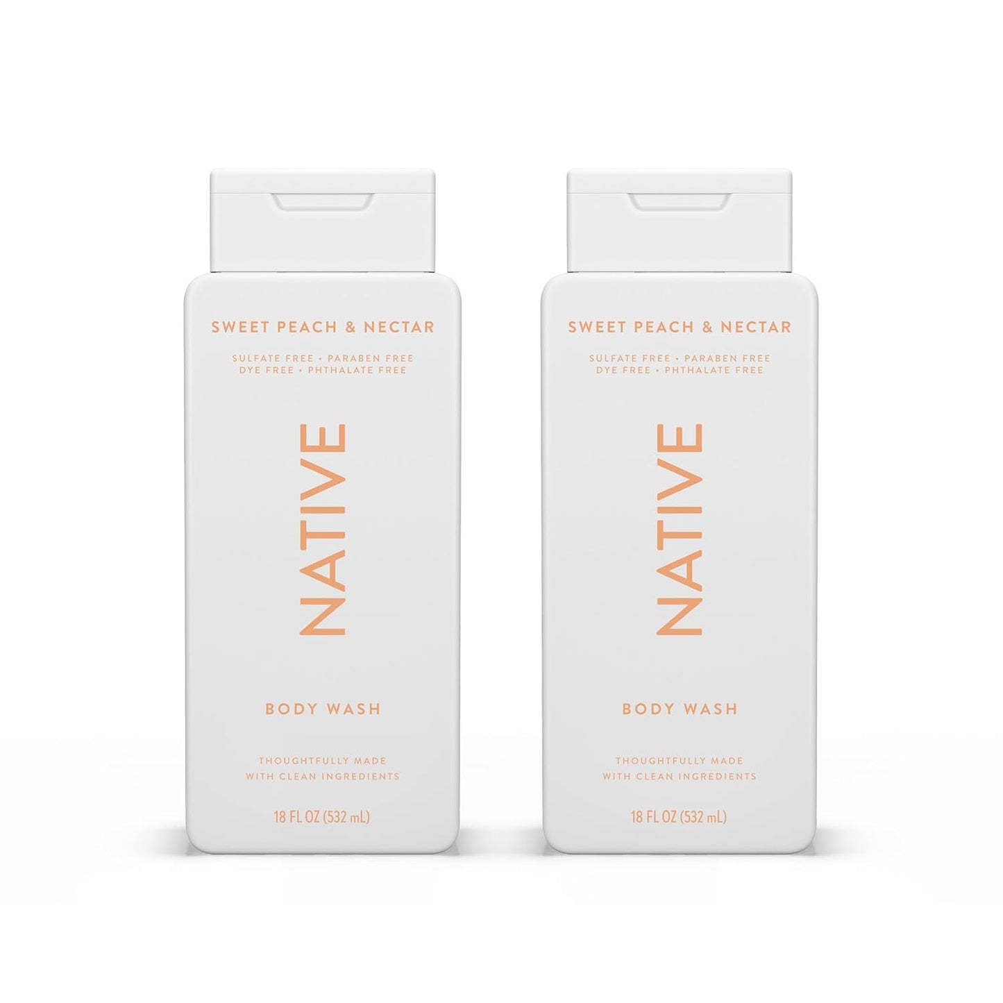 Hydrating Peach Body Wash Duo | Sulfate & Paraben Free | 18 oz