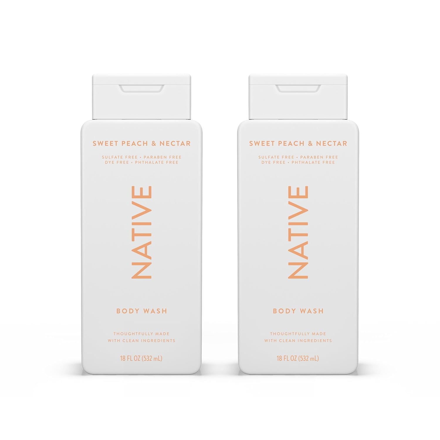Hydrating Peach Body Wash Duo | Sulfate & Paraben Free | 18 oz