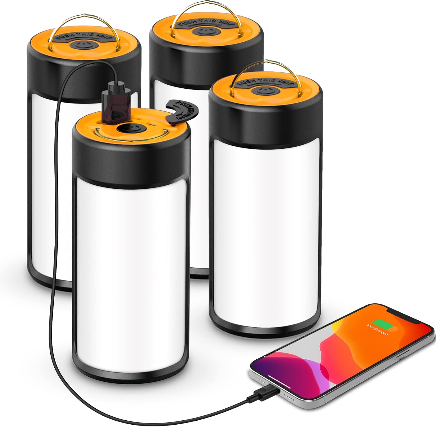 400LM Rechargeable LED Lanterns x4 - Bright, Portable, Durable