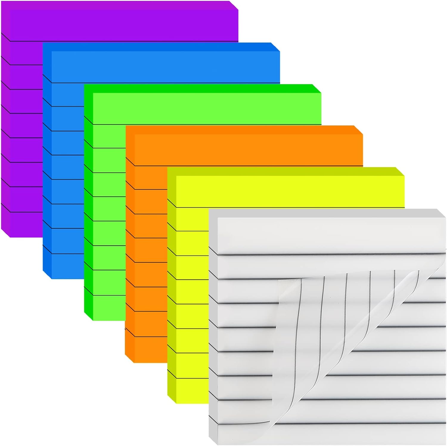 300 Lined Transparent Sticky Notes - Clear Organization