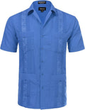 Allsense Men's Short-Sleeve Button-Down Cuban Guayabera Shirt Shoes