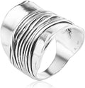 JEAN RACHEL 925 Sterling Silver Wide Shield Ring - Vintage Statement