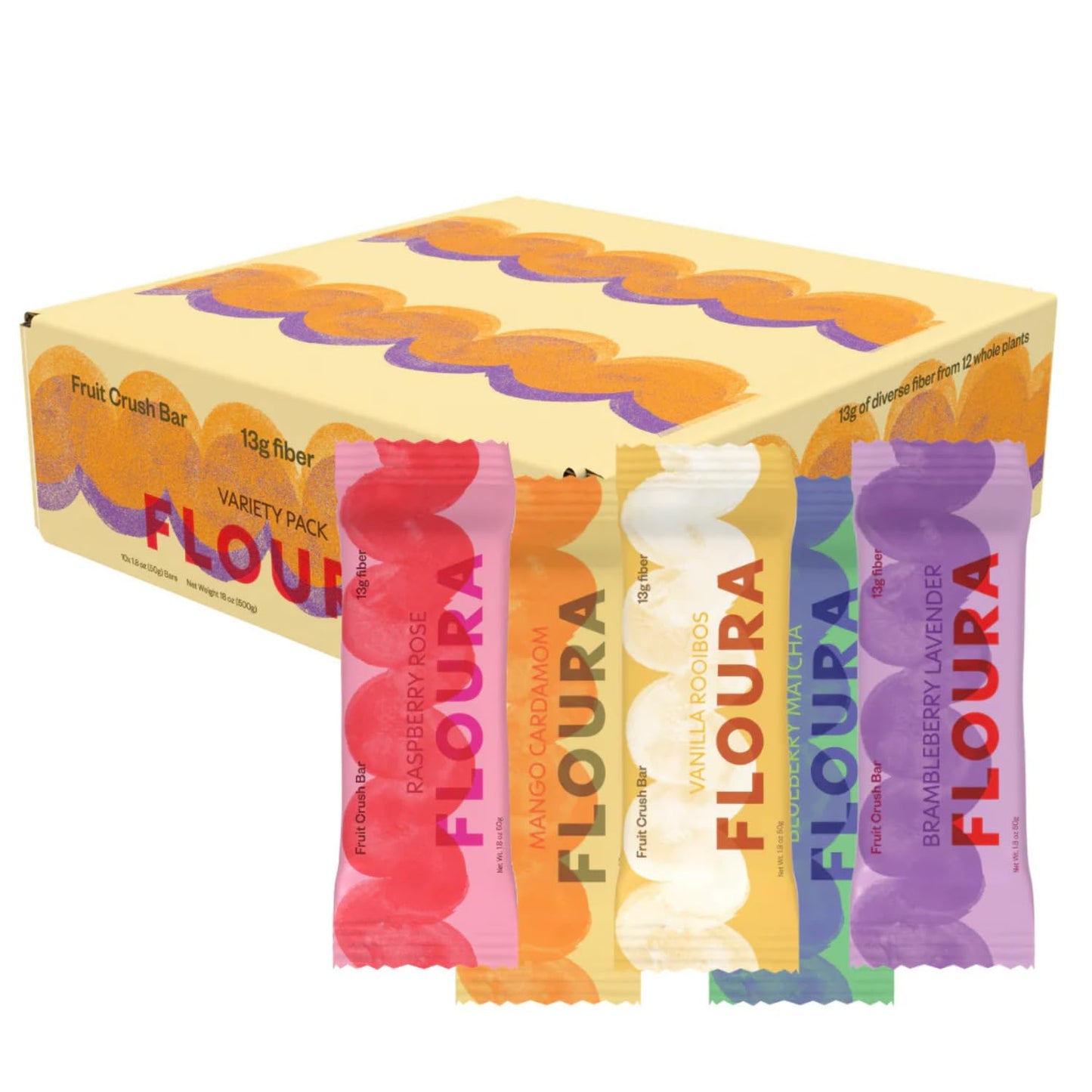 Floura Variety Pack Fiber Bars: Healthy, Vegan, Low Calorie Snack