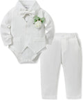 Baby Boy Tuxedo Suit Set - 5Pcs Infant Gentleman Outfit