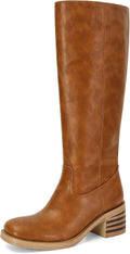 Womens Banana Knee High Boots Square Toe Comfortable Campus Boots Sole