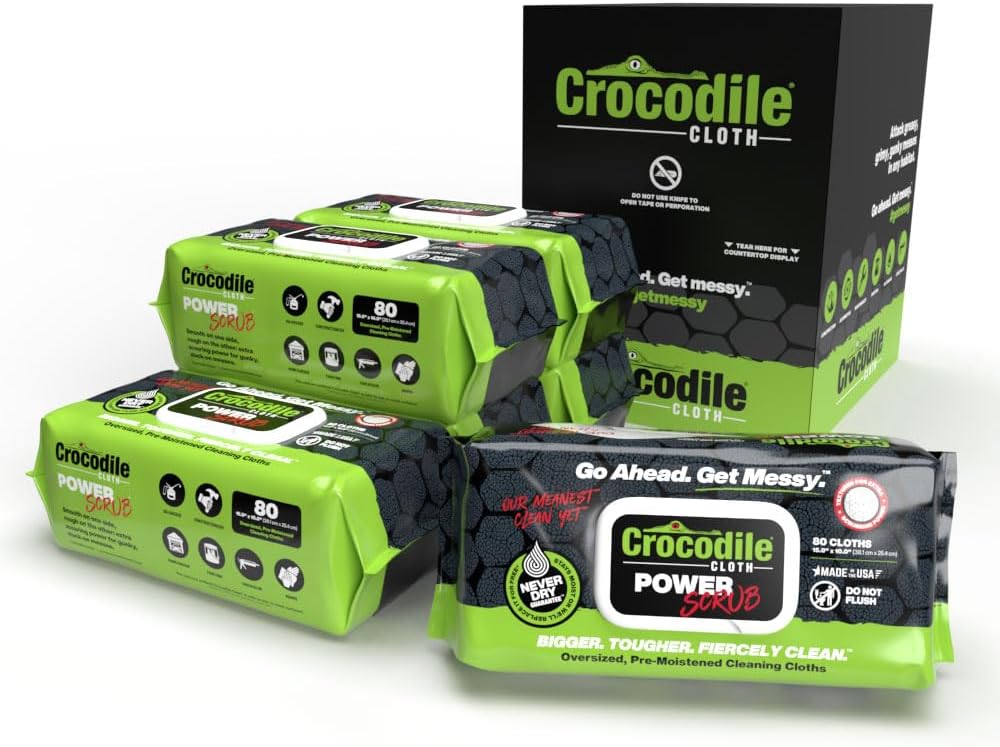 Crocodile Cloth Power Scrub Wipes - Heavy Duty Cleaning Solution