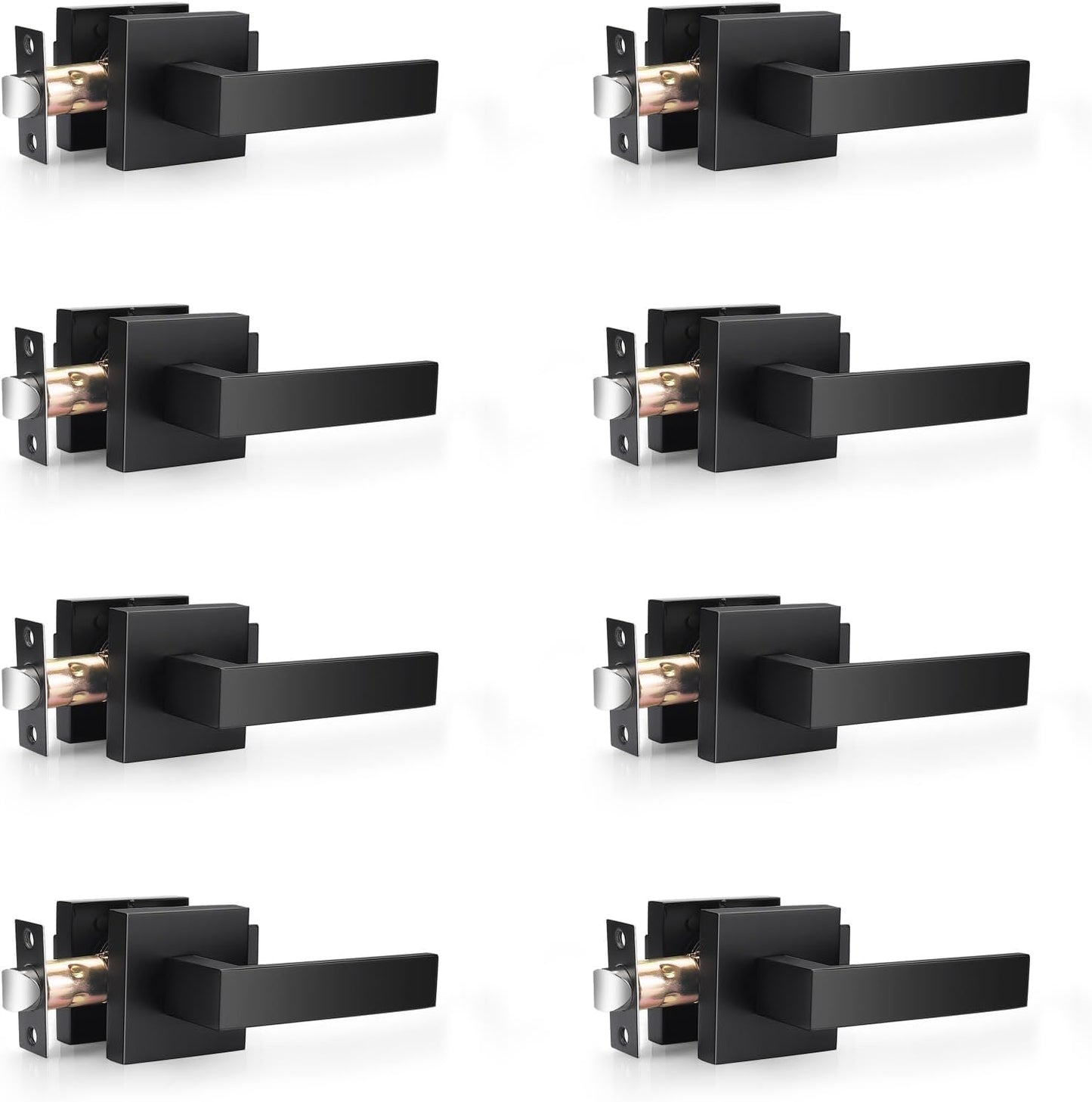 Probrico Matte Black Passage Door Levers for Modern Interiors