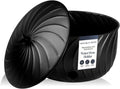 Decorative Garden Hose Holder Pot with Lid - Matte Black Wave