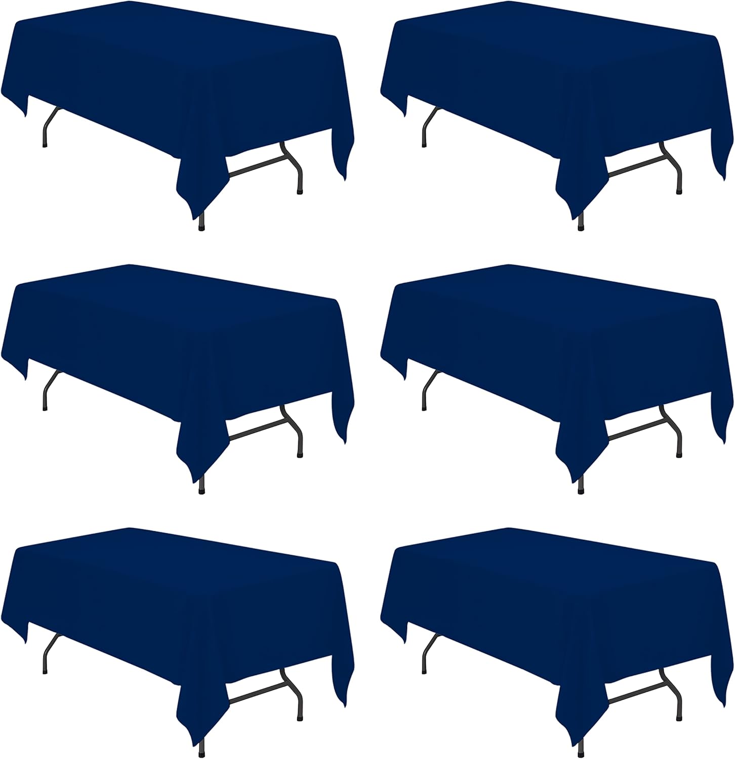 Navy Blue Tablecloths for 6 Foot Rectangle Tables - 6 Pack