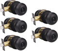 KNOBWELL Privacy Door Knobs 5 Pack - Oil Rubbed Bronze Set