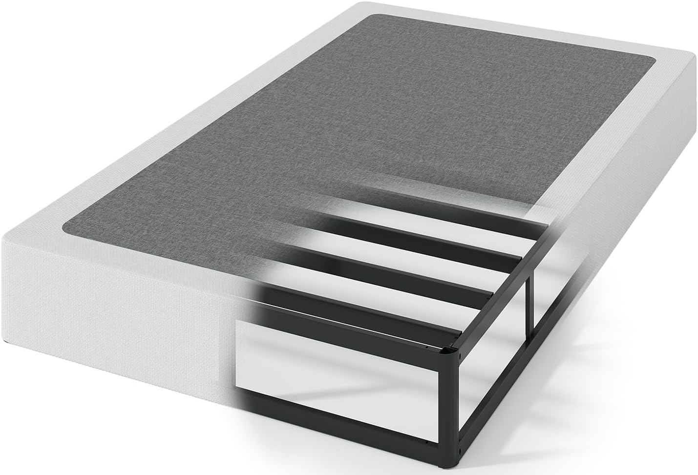 Twin Box Spring with Heavy Duty Metal Frame for Ultimate Support