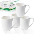 Chulan White Bone China Coffee Mugs 10 oz Set of 4 - Lightweight