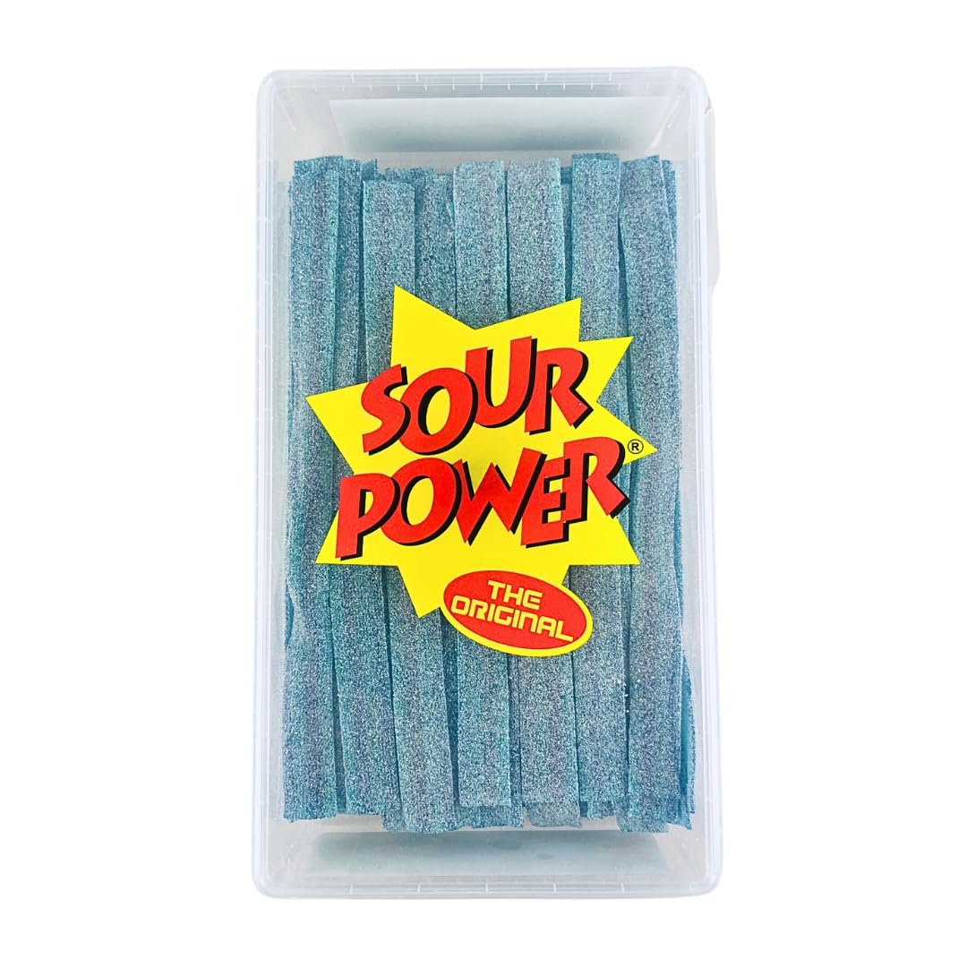 SOUR POWER Berry Blue Candy Belts - 150 Pieces of Sweetness