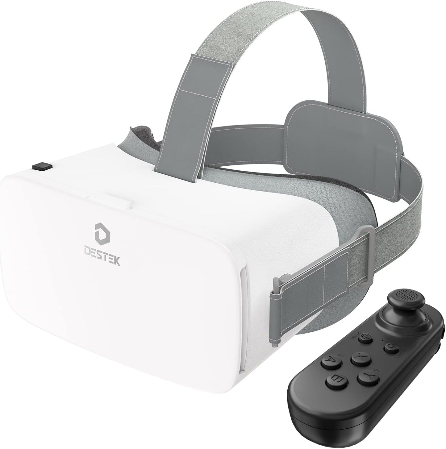 DESTEK V5 VR Headset for Phone with Controller and HD Lenses