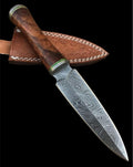 DG-28 Handmade Damascus Steel Knife Beautiful Rose Wood Handle