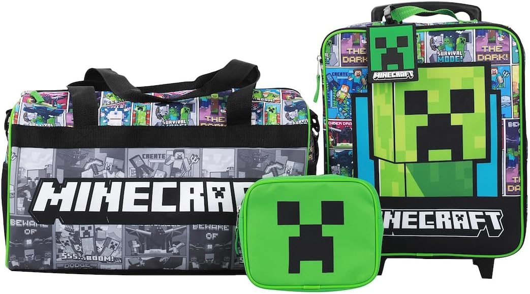 Minecraft Creeper Youth 4-Piece Travel Set for Young Fans