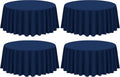 Navy Blue 120 in Round Tablecloth 4 Pack - Durable Polyester