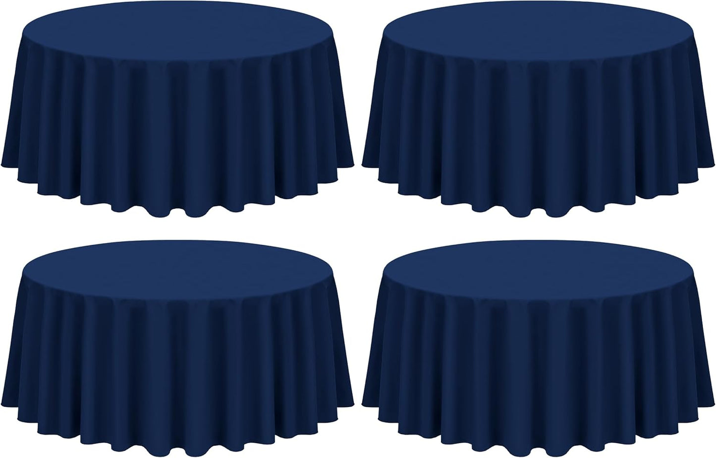 Showgeous 120 Inch Navy Blue Round Tablecloths for Elegant Events