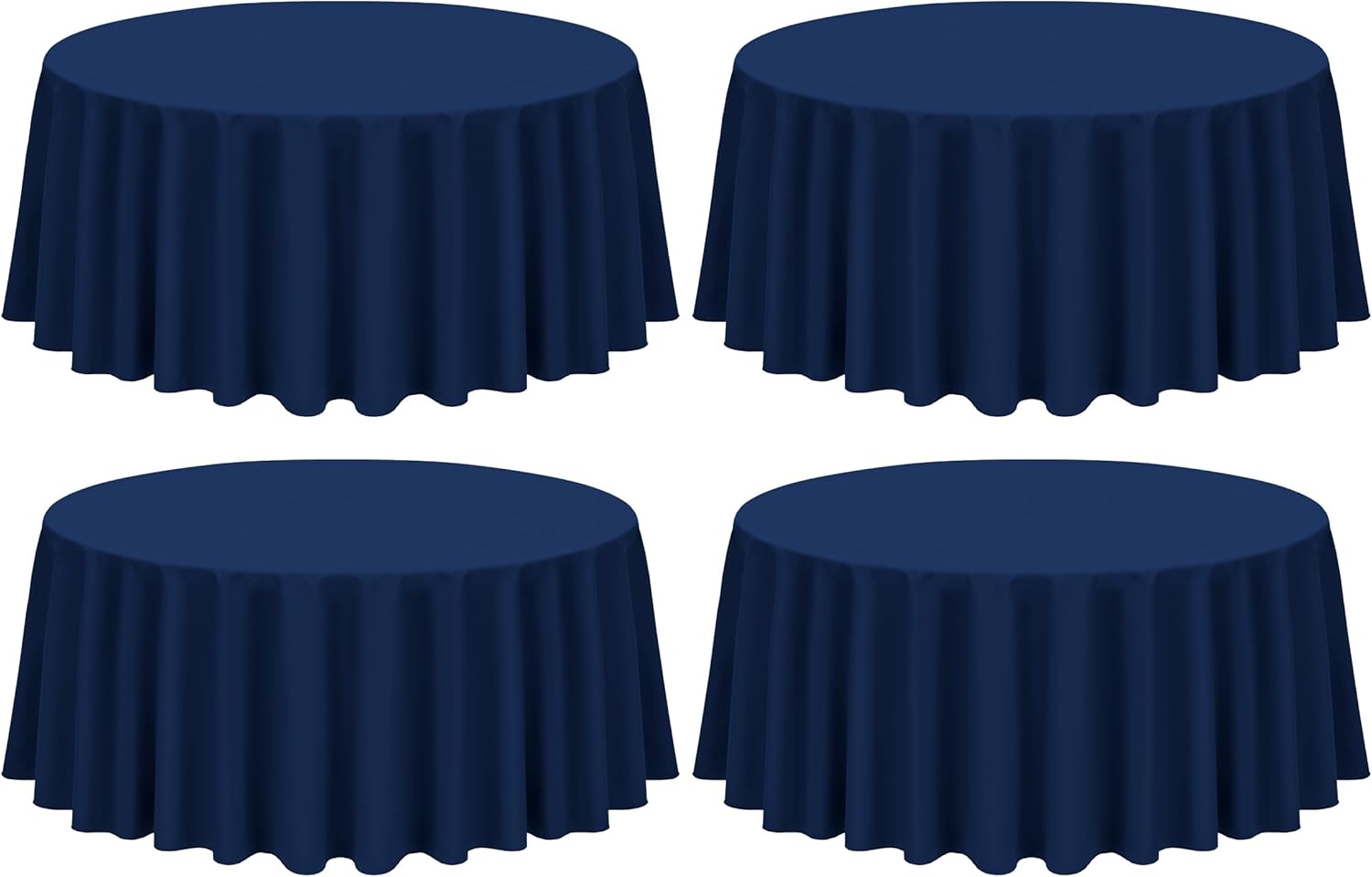 Showgeous 120 Inch Navy Blue Round Tablecloths for Elegant Events