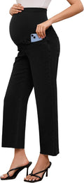 fitglam Women's Maternity Jeans Straight Leg Over Belly - Comfortable