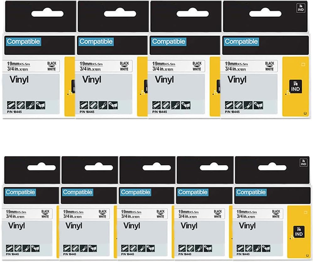 Rhino 5200 Industrial Vinyl Labels Replacement for Dymo Label Makers